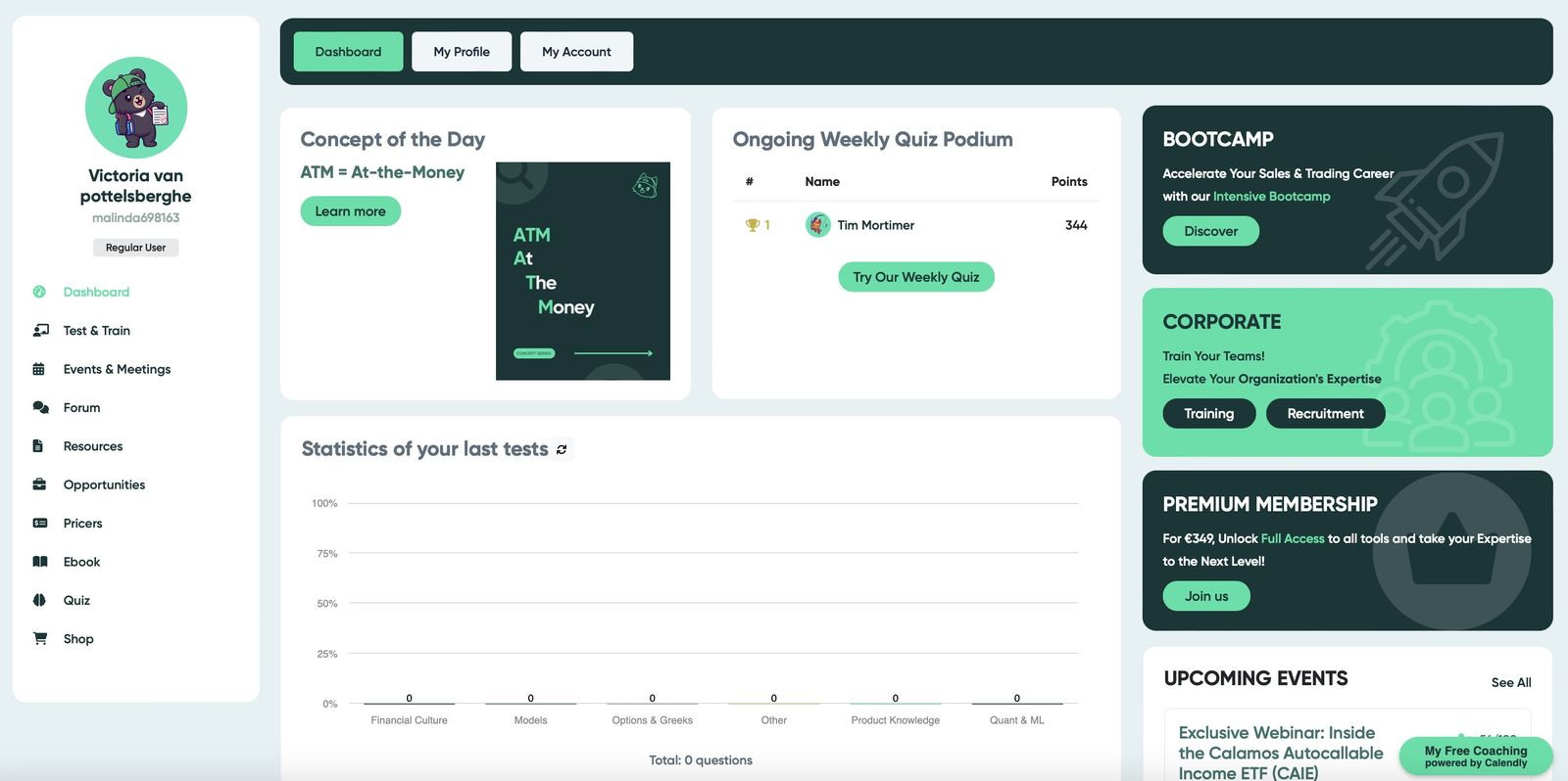 Your dashboard, from day one.
